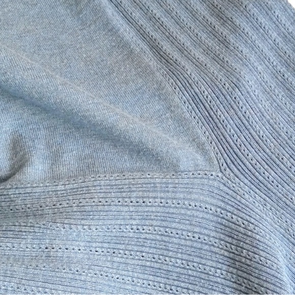 Linda Matthews Women's Sky Blue Nylon Blend Long Sleeve Open Cardigan L - Picture 6 of 9